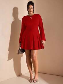 SHEIN BAE Quần áo nữ cỡ lớn, Quần áo cho người có thân hình đầy đặn, Quần áo đi biển mùa hè, Hẹn hò, Đi chơi, Lễ hội âm nhạc, Lễ hội nhạc đồng quê, Tụ tập tiệc tùng, Quần áo ngày lễ, Quần áo hòa nhạc, Quần áo dự tiệc hóa trang, Quần áo lễ hội, Quần áo phong cách Ins, Quần âu kaki, Quần áo công sở, Quần áo đi làm, Đồ công sở, Váy ngắn tay dài, Váy sinh nhật cho nữ, Váy đi biển cho nữ - Đỏ - Xem 3