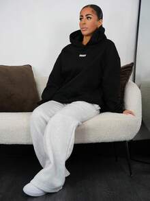 SAYEHFBABY Pantaloni Palazzo de damă cu talie înaltă și picioare late, pantaloni cu șnur cu talie joasă, talie elastică, lejer, comozi, până la gleznă - Gri deschis - Vizualizare 6