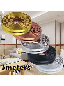 1pc PVC Self-Adhesive Decorative Taped Background Wall Inner Corner Decor Strip Furniture Table Edge Anti-Collision Bumper Tape - Multicolor - View 1