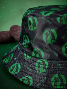 Rick and Morty X SHEIN 1顶卡通人物图案渔夫帽，时尚街头风 - A - 查看 3