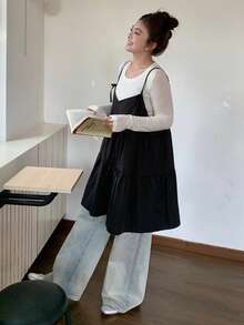 Dazy Plus Plaid Pattern Casual Christmas & New Year Loose A-Line Camisole And Tank Top, Versatile