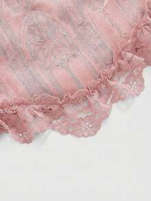 ROMWE Goth Spring/SummergraphicpinkSpring/Summervalentine's DaygraphicWomen's Fashionable French Romantic Lace Trim Camisole - Pink - View 4