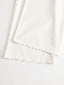 SHEIN 2pcs Tween Girls Elegant Commuter Style Outfit, Beige Camisole Top With Pearl Collar, Detachable Bow, And Wide Leg Pants Set, Suitable For Party, Outing - Apricot - View 6