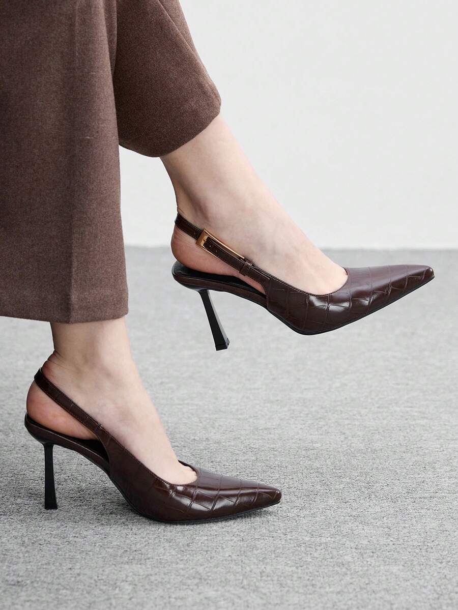 CUCCOO BIZCHIC Women's Shoes Back Lift Brown Versatile Commuter High Heel Shoes - Mocha Brown - View 1