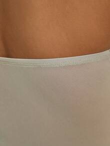 COUREZ Halter Neck Mesh Top /Summer For Women /Summer Tops Going Out Tops Casual /Y2K Vintage - Apricot - View 7