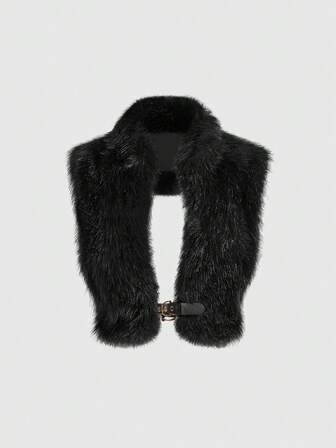 Grunge Punk Top corto con collo alto e schiena scoperta in pelliccia, stile Y2K sexy