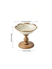 Cirelle 复古花卉造型托盘 - 木质底座陶瓷首饰及小饰品碟 - 多用途展示架，适用于梳妆台、咖啡桌及家居装饰 - 彩色 - 查看 9