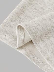 SHEIN 少女杏色休闲针织宽松长裤，适合春、夏、秋、冬四季穿着，家居服 - 杏色 - 查看 5