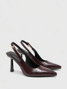 CUCCOO BIZCHIC Women's Shoes Back Lift Brown Versatile Commuter High Heel Shoes - Mocha Brown - View 7