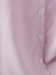 GlowEve CURVE Women's Elegant & Generous Daily Commute Loose Pink & White Striped Embroidered Maxi Dress - Multicolor - View 4