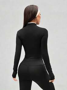 Dewbera Slim Fit Long Sleeve Sports Jacket For Women, Gym Workout Outdoor Fitness, Ins Style Women Long Sleeve Workout Top Long Sleeve Athletic Wear Women Sporty Clothes Women