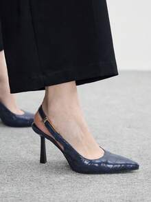 CUCCOO BIZCHIC Sepatu Wanita Tali Belakang Biru Modis Serbaguna Sepatu Hak Tinggi untuk Perjalanan - Biru - View 5