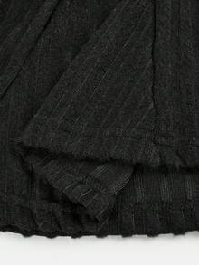 Girlism 少女露肩蝴蝶结长袖T恤裙，返校穿搭，可爱校园上衣，黑色上衣，秋季上衣，情人节学院风上衣，夏季穿搭，派对和节日休闲连衣裙，春夏款 - 黑色 - 查看 4