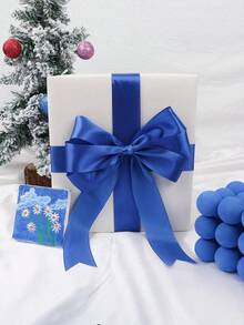 1 rollo de cinta de satén para hacer lazos hechos a mano, decoraciones de boda, envoltura de regalos, manualidades DIY, arreglos florales, suministros para fiestas en múltiples colores y anchos - azul real - Ver 7