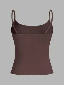 SHEIN EZwear 张子女士三件套字母拼接露脐吊带背心，性感修身，适合春夏海滩穿着 - 彩色 - 查看 5