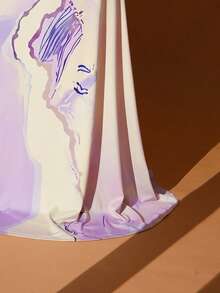 DreamSkyne Áo vest dệt kim thanh lịch và váy dài ôm dáng dành cho nữ cỡ lớn, màu tím nhạt. - Màu tím hoa cà - Xem 8