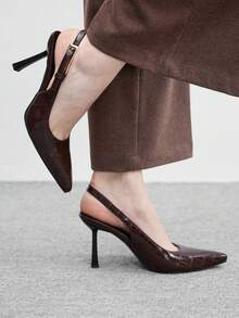 CUCCOO BIZCHIC Women's Shoes Back Lift Brown Versatile Commuter High Heel Shoes - Mocha Brown - View 3