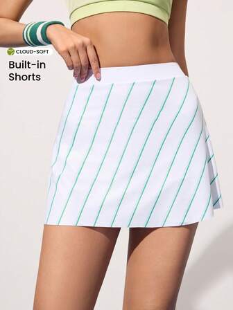 CourtClass Striped Minimalist Women Summer Sports Skirt Shorts