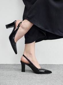 CUCCOO BIZCHIC 经典尖头优雅高跟鞋，适合工作和休闲场合穿着。 - 黑色 - 查看 4