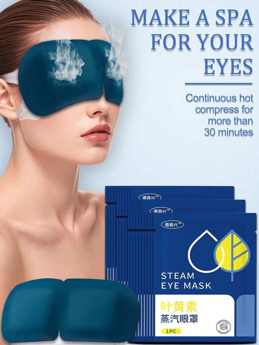 10 / 20 / 30/50PCS Steam Eye Masks, Green Lutein Eye Masks Are Used For Shade And Sleep, To Relieve Eye Fatigue And Dryness. Basic Eye Care, Deep Relaxation, And Improved Sleep For Computer And Mobile Phone Users. Suitable For Students And White-Collar Workers. Protective Goggles Suitable For Portable Travel And Business Travel, A Great Thing To Enjoy Easily - Green - View 1