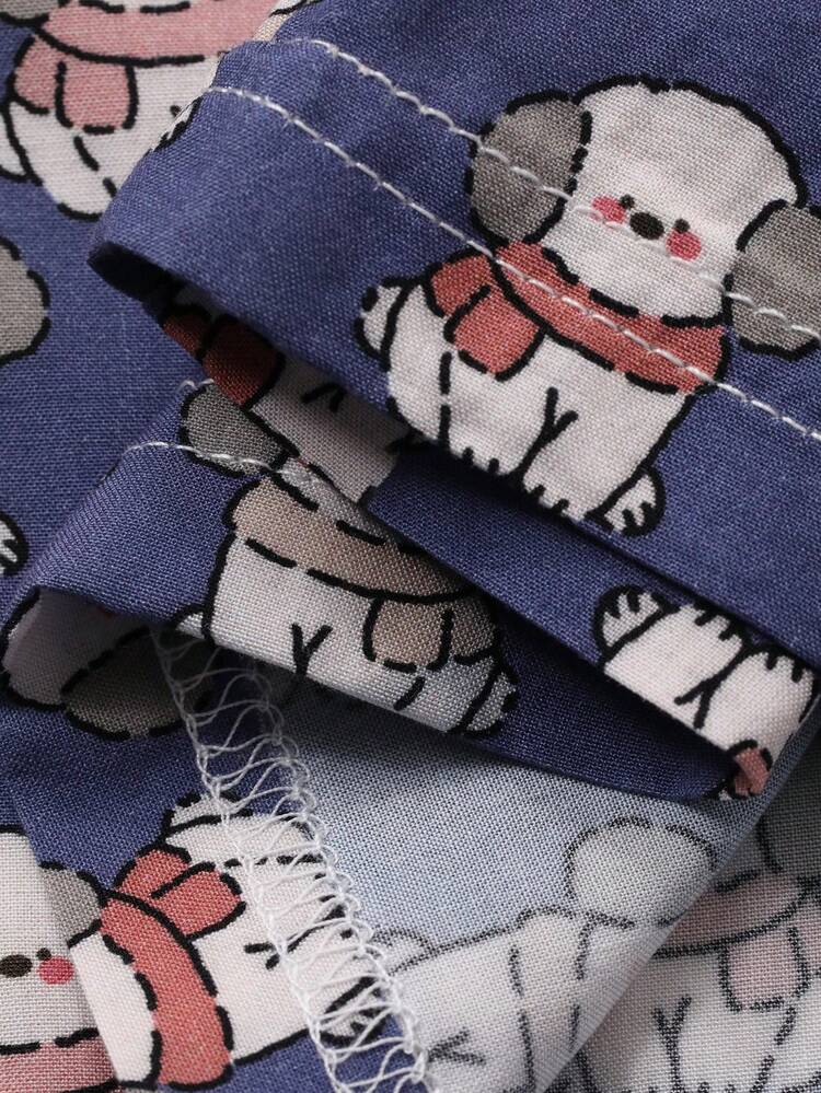 2pcs Women Letter Print Loose Short Sleeve T-Shirt And Full Length Pants Pajama Set