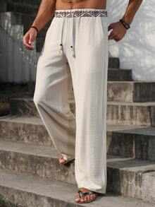 Manfinity RSRT Herrbyxor med dragsko och fickor i midjan, avslappnade och mångsidiga, vida ben för pendling