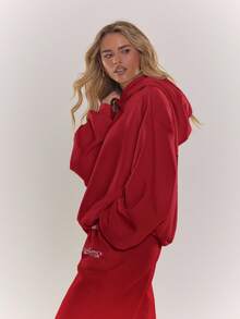 MUSERA Áo hoodie in hình, bộ đồ thể thao, chỉ gồm áo thun, ấm áp, dễ thương, thường ngày, thích hợp cho quán cà phê, câu lạc bộ, ngày Valentine, lễ Phục sinh. - Đỏ - Xem 4