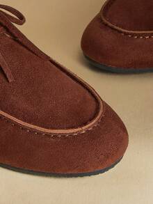 Rosivie Giày lười nữ đế bằng thời trang có nơ và tua rua. - Đồng - Xem 4