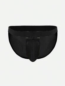DrisQ 1件男士性感黑色通勤三角裤 - 黑色 - 查看 7
