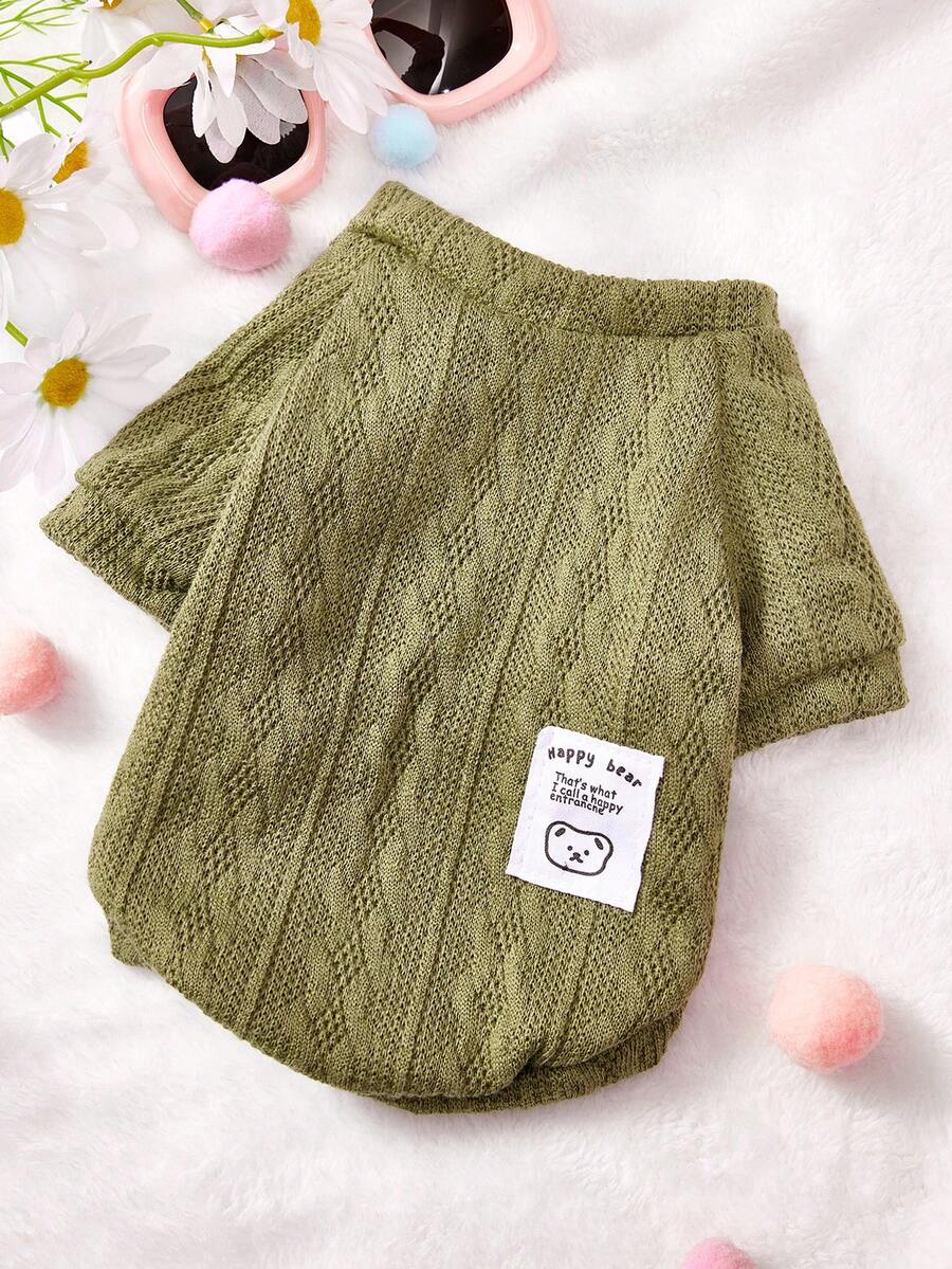 PETSIN 1 Pc Green Pet Knitted Sweatshirt For Autumn And Winter, Dry And Warm Pet Clothes - Green - View 1