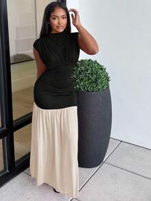 Alexandranx Váy chữ A xếp ly lưới khoét lỗ hở thời trang màu đỏ trơn không tay gợi cảm mới, phù hợp cho tiệc tốt nghiệp, sự kiện ngày lễ, hẹn hò - Nhiều màu - Xem 1