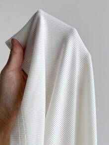 Elamini Camiseta ajustada de manga corta con volantes, parches de color contrastante y lazo, de canalé blanco, para mujer, para primavera/verano, uso diario, oficina minimalista, elegante y versátil - Blanco - Ver 7