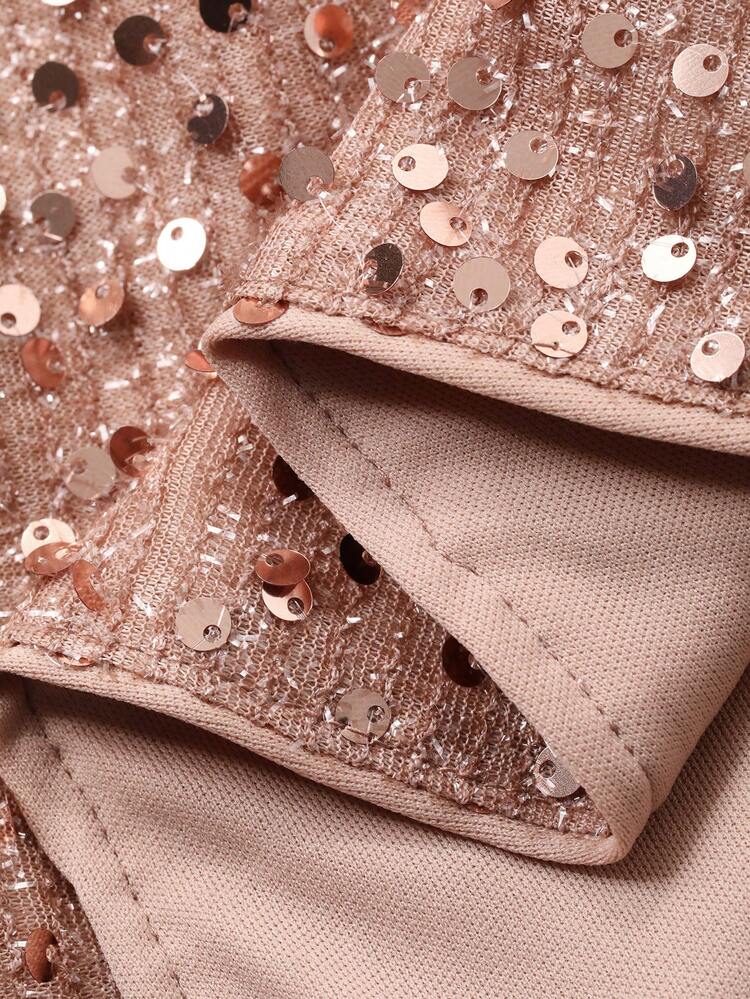 Dazy Plus Valentine Fashionable Sequin Loose A-Line Lantern Sleeve Blouse, Suitable For Spring/Summer Parties