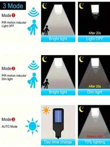 Đèn tường sân vườn LED ngoài trời năng lượng mặt trời, chống thấm nước, có cảm biến chuyển động và 3 chế độ chiếu sáng. Thích hợp cho vườn, sân thượng và lối đi. - 28-LED - Xem 3
