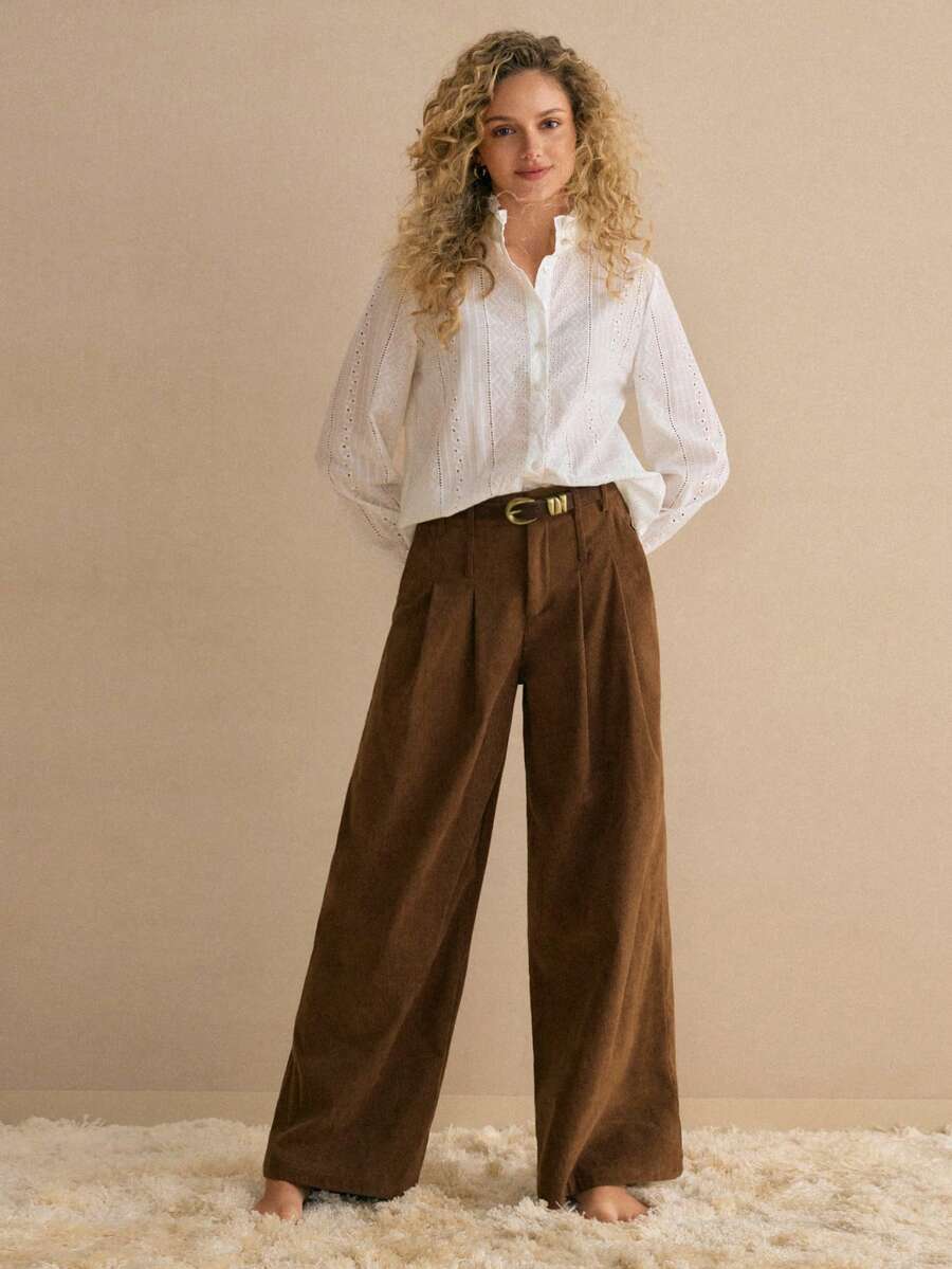 MOTF PREMIUM RUFFLE NECK SCHIFFY BLOUSE,CHIC BLOUSE