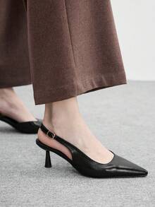 CUCCOO BIZCHIC Zapatos de tacón de punta elegantes para mujeres para ir al trabajo - Negro - Ver 5