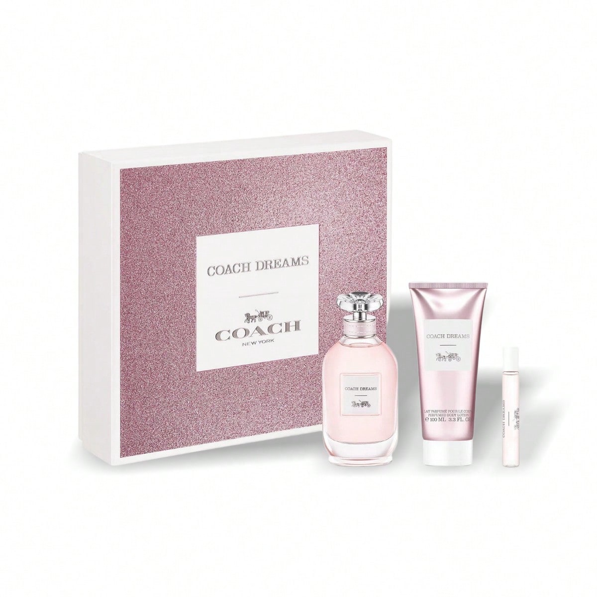 Dreams 3 Pcs Set For Women (EDP 3oz+Body Lotion 3.3oz+EDP 0.25oz) 3oz/90ml+3.3oz/100ml+0.25oz/7.5ml - Perfume Long Lasting Girlfriend Wife Mother Friend Bedroom Decor Birthday Graduation Party Travel Camping Outdoors School Campus Trip Festivals Anniversa