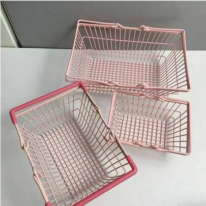 Giỏ mua sắm mini/lớn hình trái tim dành cho các cô gái, giỏ đựng đồ dễ thương để bàn cho ký túc xá sinh viên, giỏ đựng đồ để bàn, giỏ cầm tay.