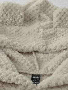 Resyla Women's Casual Solid Khaki 3D Plush Loose Long-Sleeved Hooded Sweatshirt With Bear Ears, Cute And Unique, Suitable For Autumn And Winter, Back-To-School Season, And Everyday Wear. Winter Women's Clothing, Christmas Attire, New Year's Clothing, Thanksgiving Party, Wedding, Beachwear, Elegant And Luxurious Fashion Collection, Outerwear, Graduation Season Elegant And Fashionable Casual Commuting Business Office Everyday Casual Versatile Urban Teacher Professional Attire. - Apricot - View 3