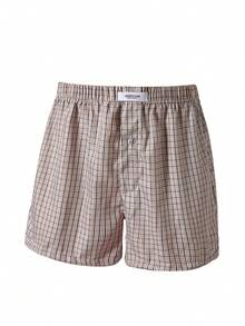 Manfinity Underwear&Sleepwear Basics 3件套格子印花男士透气裤