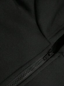 ROMWE MEN Men's Casual Floral Pattern Hooded Sweatshirt Sweatshirt - Black - View 5