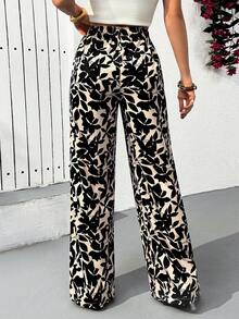Cloudara Women Printed Detailed Wide Leg Pants - Multicolor - View 2