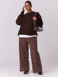 MUSERA Plus Size Sweaters - Coffee Brown - View 5
