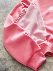 AXEPEAK Men's Minimalist Printed Hoodie Sweatshirt - Pink - View 4
