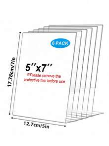 SHEIN Acrylic Sign Holder, Clear Tabletop Menu Stand, Slant Back Transparent File Table Holder, For Home Office Retail Show Fair Restaurants Wedding Reception Party Decoration, 4''x6'',6/10pcs