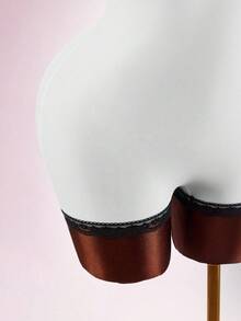 Amplova Women's Tight Jumpsuit With Contrast Lace Trim, Sexy & Minimalist, Suitable For Casual Wear - Black and White - View 6