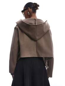 LYSMO Bộ sưu tập 2025: Áo khoác kaki tối giản mới dành cho nữ, món đồ thiết yếu cho mùa Giáng sinh, trang phục mùa thu/đông thoải mái. - Màu Khaki - Xem 2