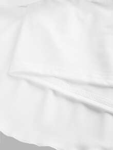 Girlism 少女休闲、运动、上学、返校季，白色荷叶边下摆短裤搭配交叉腰线半身裙，春夏款 - 白色 - 查看 4