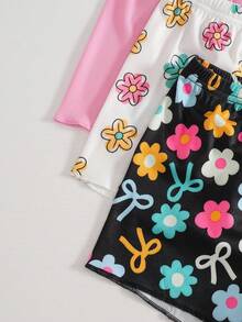 6件套女婴甜美可爱上衣短裤套装，舒适百搭的夏季服装，适合0-3岁婴幼儿，可用于室内、室外、日常穿着、玩耍、派对、拍照、度假等场合。 - 彩色 - 查看 4