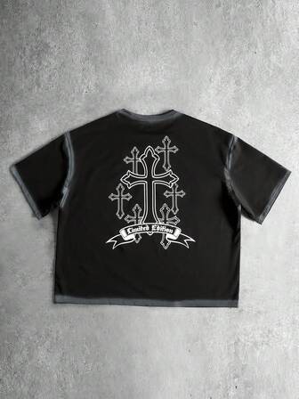 T-shirt imprimé mode de rue décontractée hip-hop pour hommes